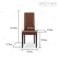 Chaise de salle à manger en cuir de luxe à dossier haut fabriqué en Chine